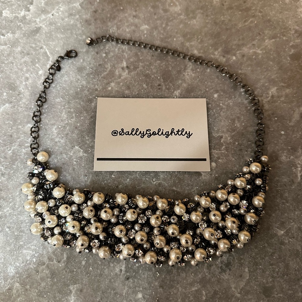 Premier Designs Faux Pearl and Gem Statement Necklace